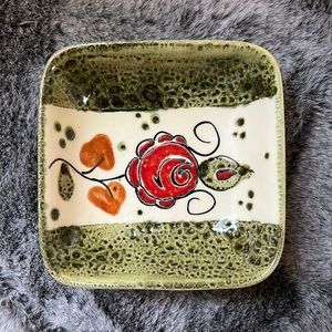 Vintage SMF Schramberg Germany Tirol Square Bowl Plate Flower